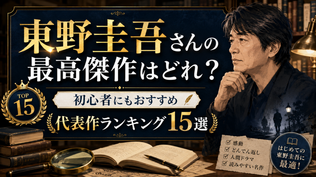 東野圭吾さんの最高傑作はどれ？初心者にもおすすめの代表作ランキング15選